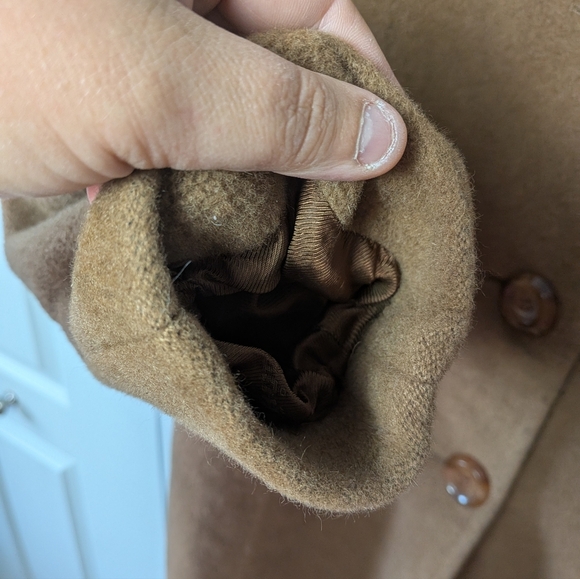 HUCKE Women Winter Trench Coat Tan Color 2 Front Pockets No Size, No Frabric - Picture 5 of 9